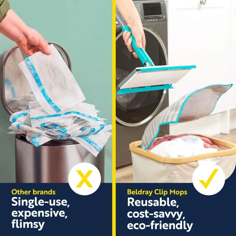 Beldray LA00000020UFEU7 Anti-Bac Clip-To-Grip Floor Mop &amp, Cloth Set
