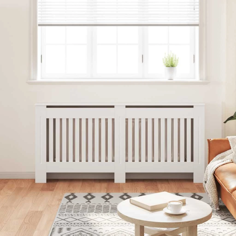 vidaXL radiatora pārsegs, balts MDF, 172 cm