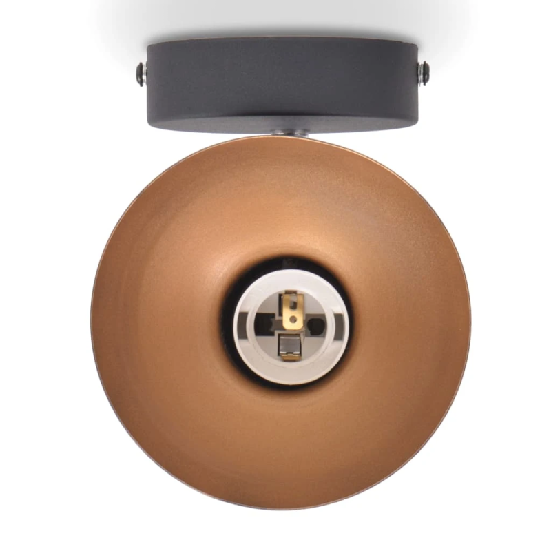 vidaXL sienas lampas, 2 gab., E27, melnas ar zelta krāsu