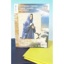 Lietusmētelis mūža ceļojumam, ar kapuci, zils