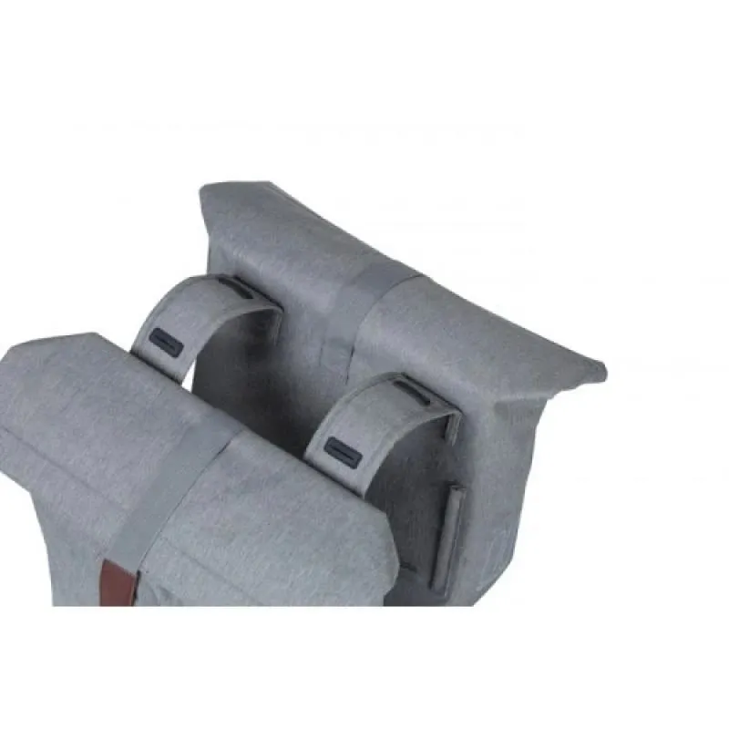 Bagāžas soma BASIL City dubultā velosoma, 28-32 L, pelēka