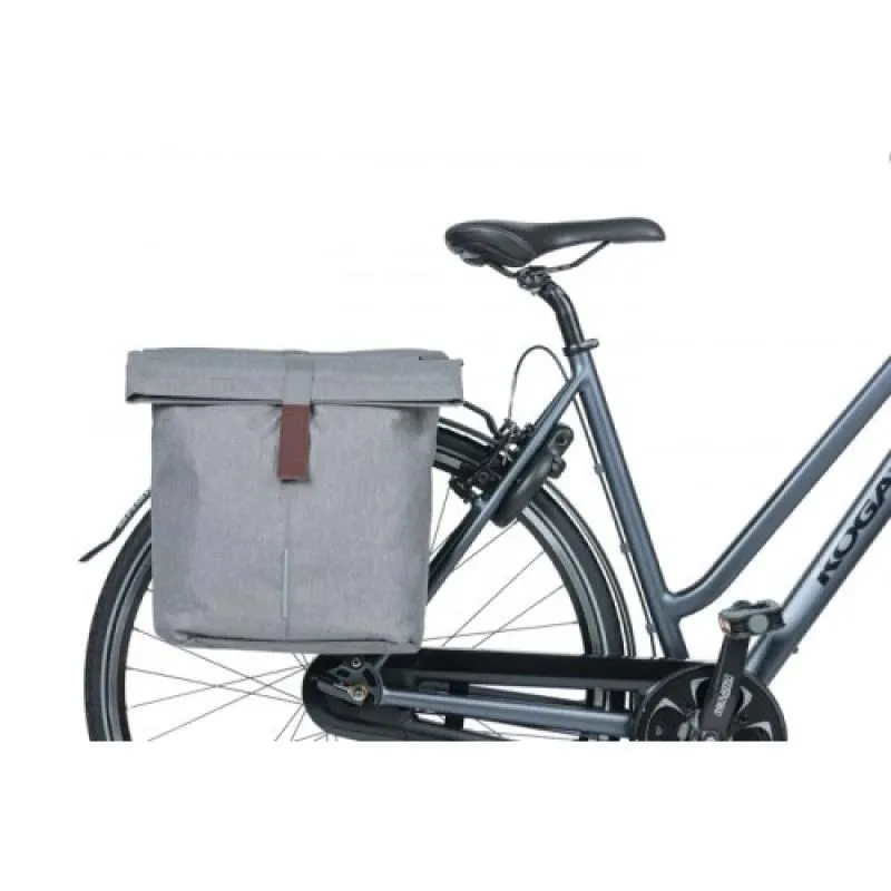Bagāžas soma BASIL City dubultā velosoma, 28-32 L, pelēka