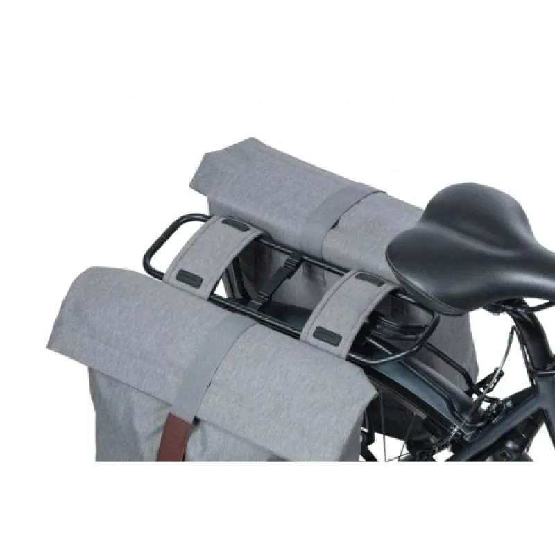 Bagāžas soma BASIL City dubultā velosoma, 28-32 L, pelēka