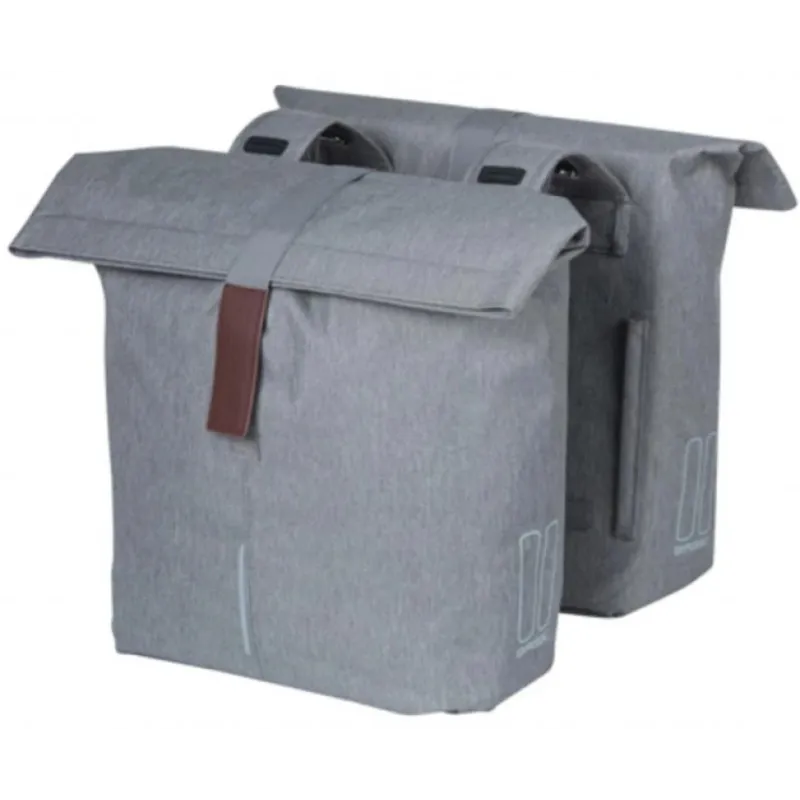 Bagāžas soma BASIL City dubultā velosoma, 28-32 L, pelēka