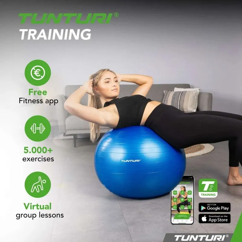 Гимнастический мяч TUNTURI Gymball 75 см, Anti-Burst, Синий
