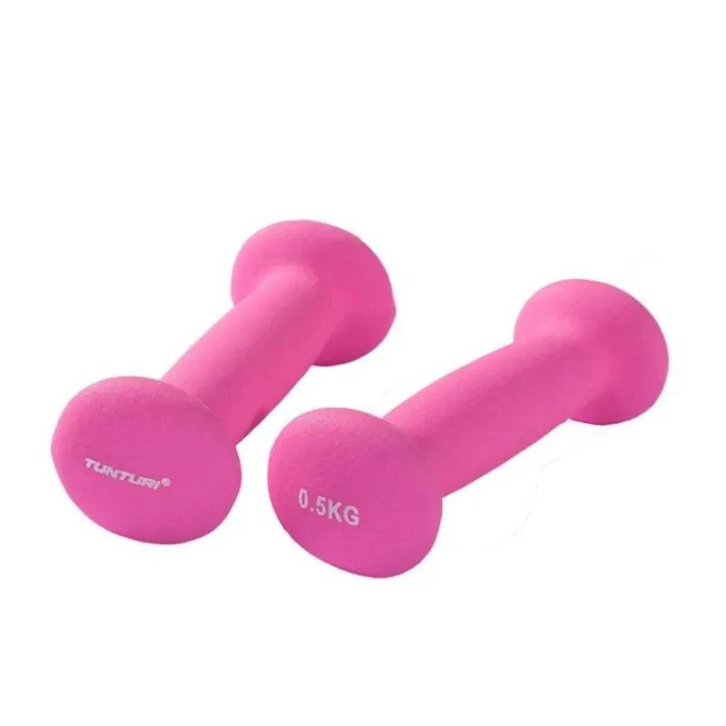 Hanteles TUNTURI Neoprēna hanteles 0.5kg, rozā