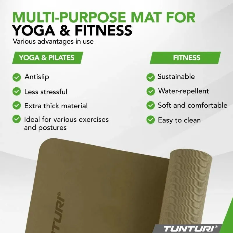 Jogas paklājiņš Tunturi Yogamat 8mm, Armijas zaļš