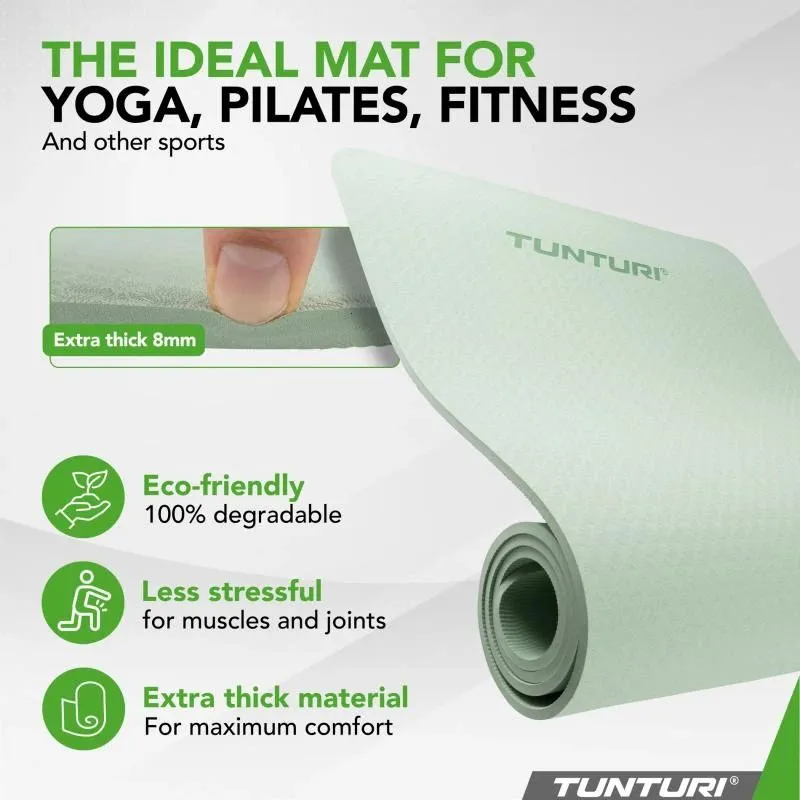 Jogas paklājiņš Tunturi Yogamat 8mm, Mint
