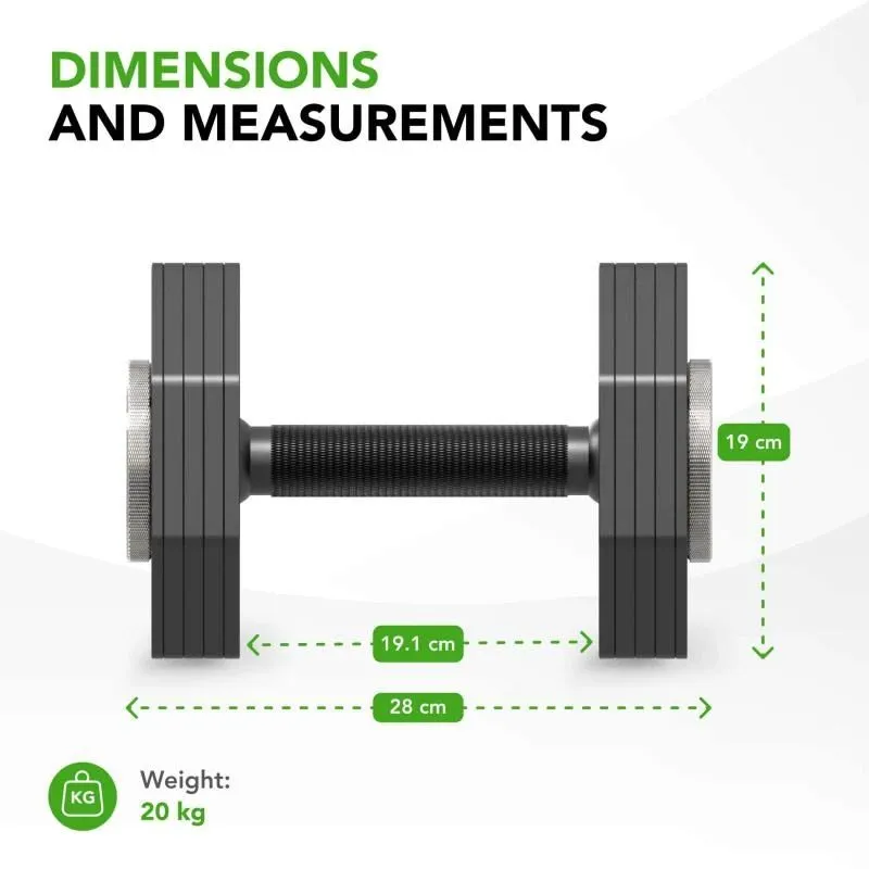 Dumbbell TUNTURI Rapid Adjustable Dumbbell 20kg