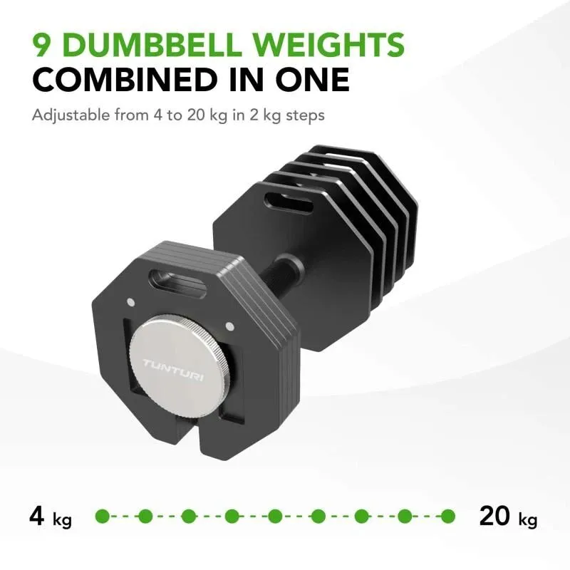 Dumbbell TUNTURI Rapid Adjustable Dumbbell 20kg