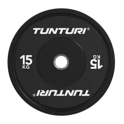 Svaru disks TUNTURI Platinum Bumper Plate, melns, 50 mm, 15 kg