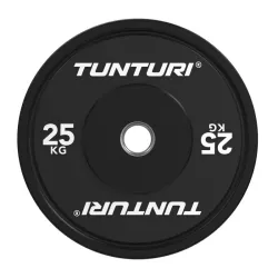Svaru disks TUNTURI Platinum Bumper Plate, melns, 50 mm, 25 kg