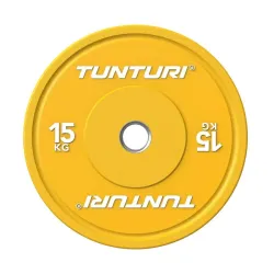 Raskusketas TUNTURI Platinum Bumper Plate, kollane, 50mm, 15 kg