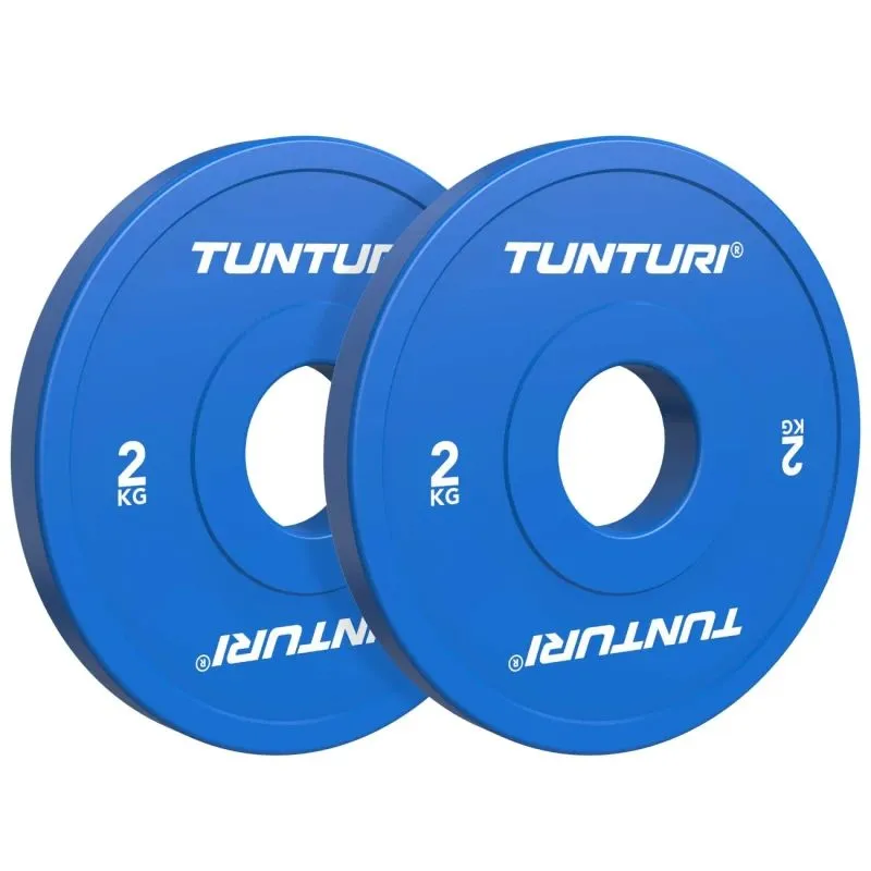 Weight plates TUNTURI Platinum Fractional Plates, Blue, 50mm, 2 x 2 kg