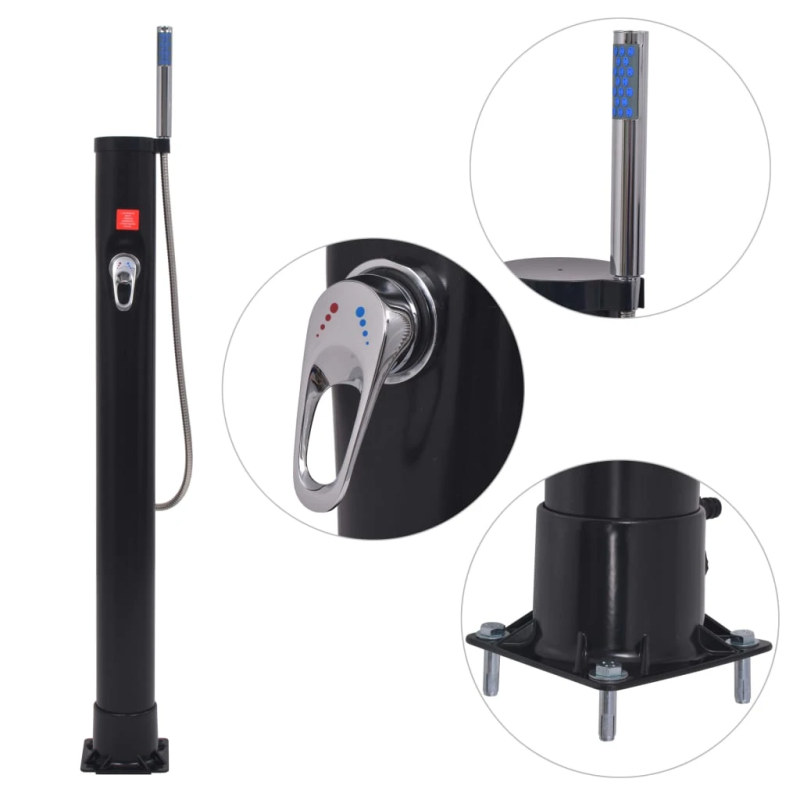 vidaXL solārā duša, 8 L, PVC, tērauds