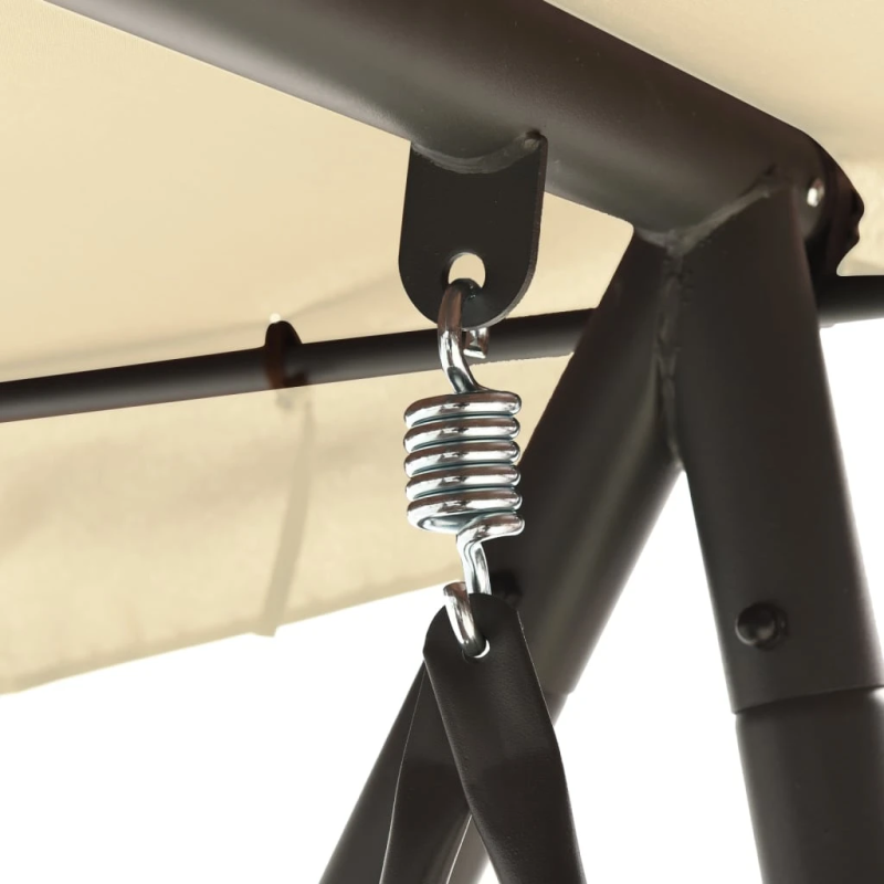 vidaXL āra šūpuļsols ar jumtiņu, smilšbaltā krāsā