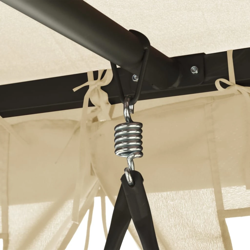 vidaXL pārveidojams šūpuļsols ar nojumi, krēmbaltā krāsā