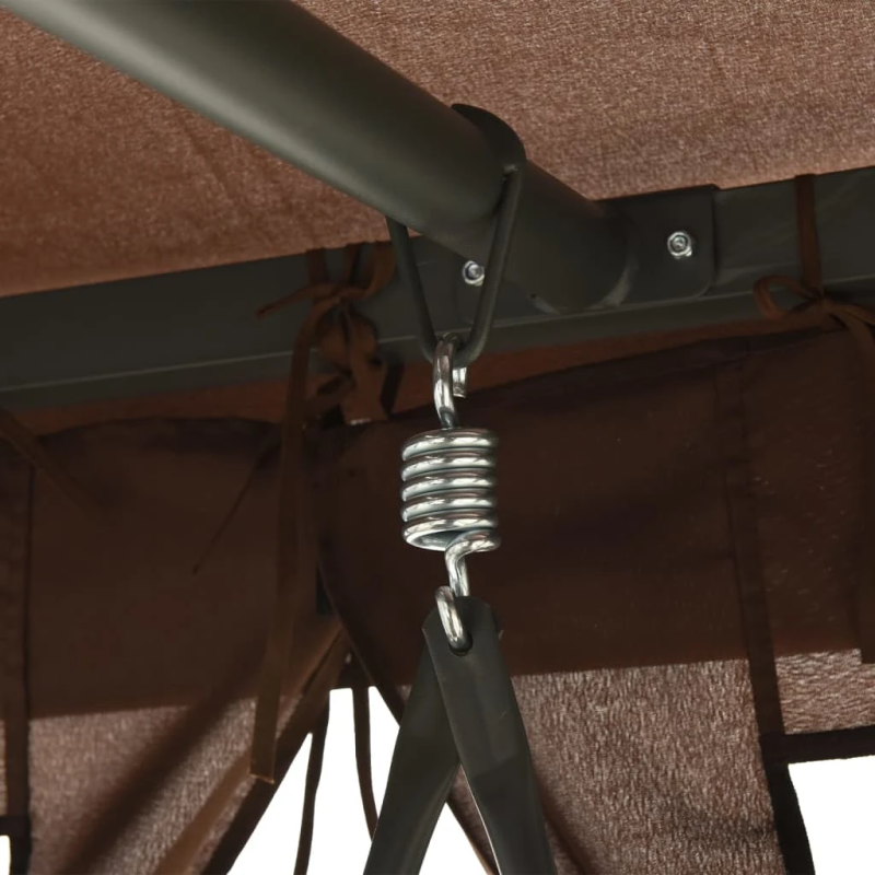 vidaXL pārveidojams šūpuļsols ar nojumi, kafijas krāsā