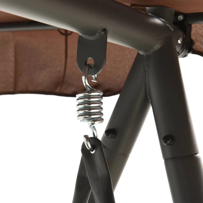 vidaXL pārveidojams āra šūpuļsols ar jumtiņu, kafijas krāsā