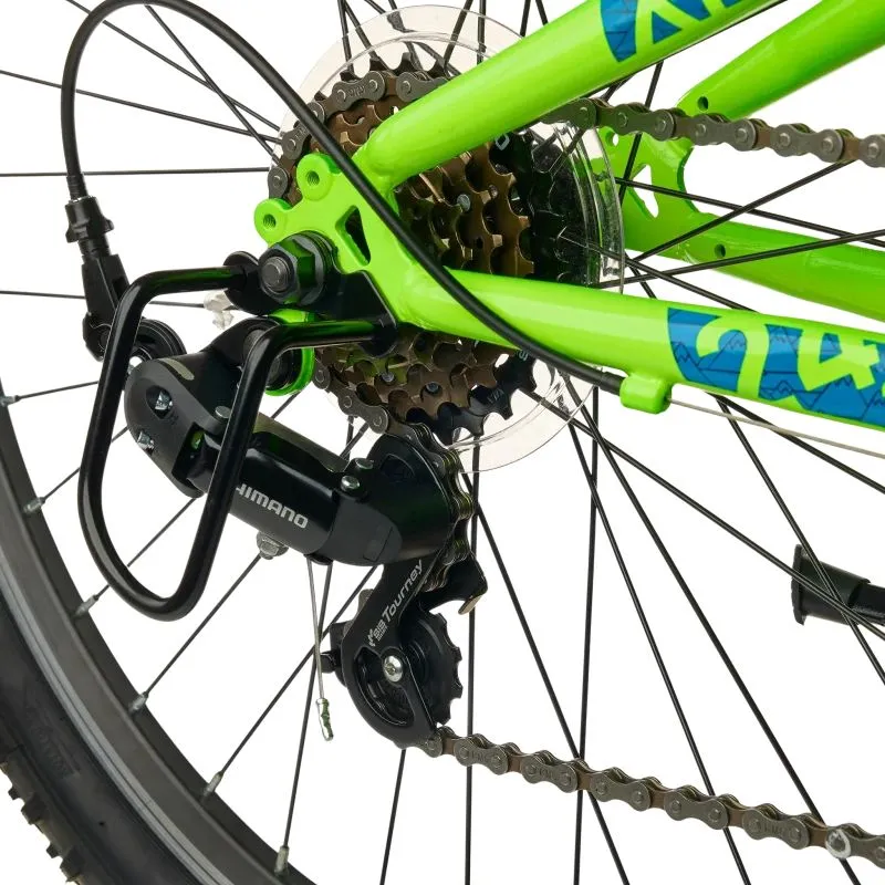 Bērnu velosipēds S'COOL Xroc, 24 neona zaļš-okeāna krāsas
