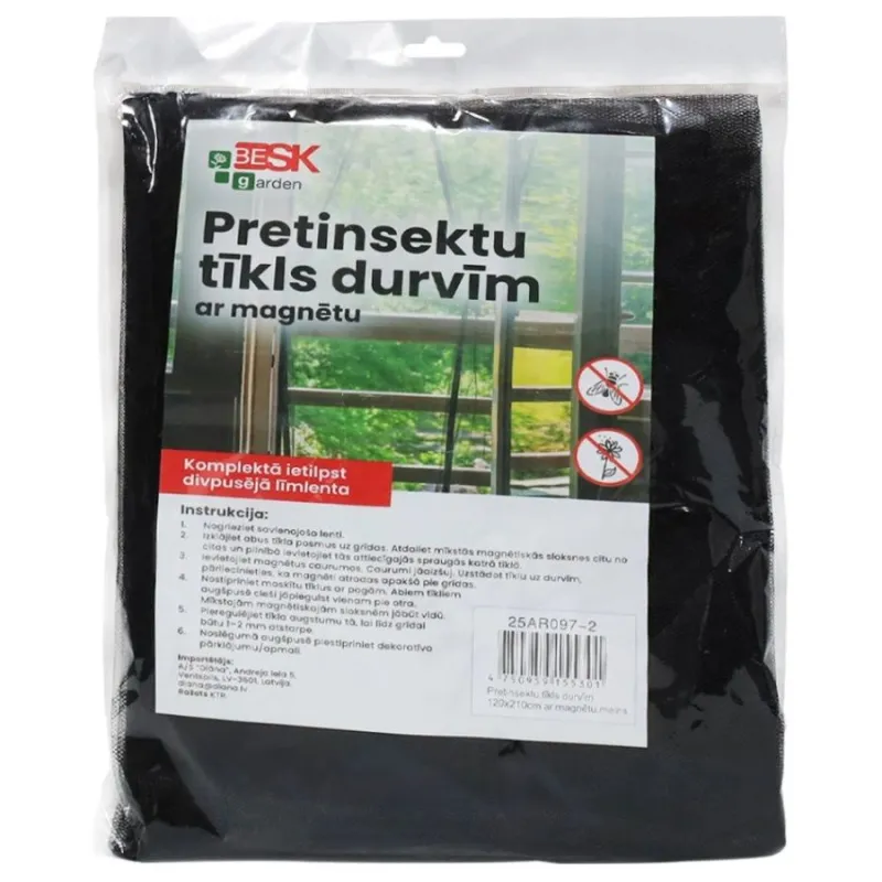Pretinsektu tīkls durvīm ar magnētu 120x210cm