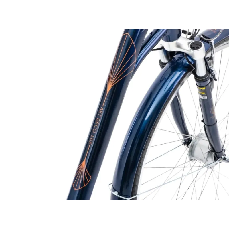 Velosipēds ROMET Art Deco Lux, ar priekšējo grozu, zils ,L,