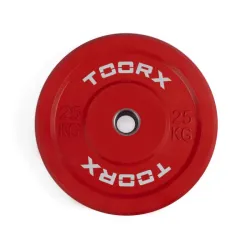 Svara plāksne TOORX Bumper Plate Challenge, sarkana, 50 mm, 25 kg