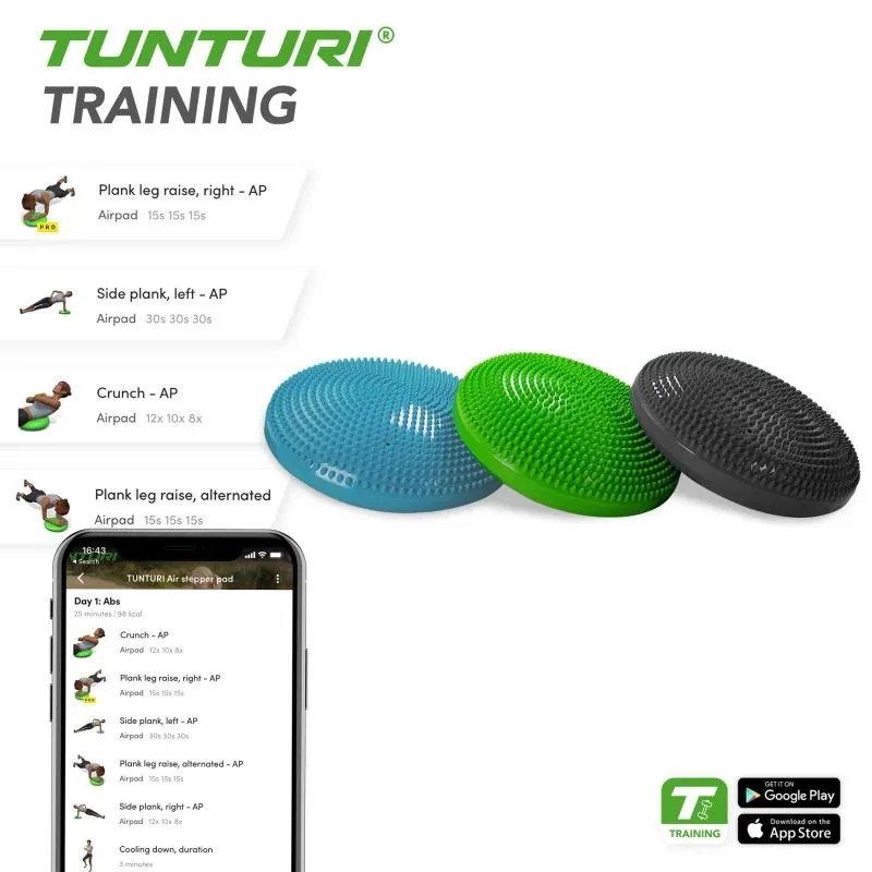 Līdzsvara paliktnis TUNTURI Air Stepper Pad Green