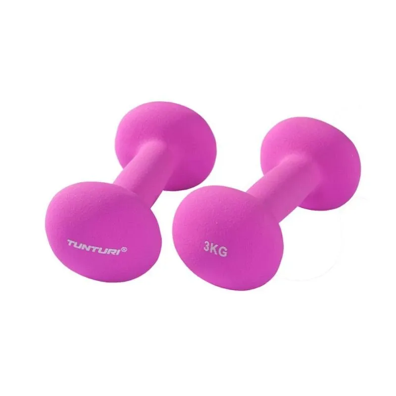 Hanteles TUNTURI Neoprēna hanteles 3kg, violeta