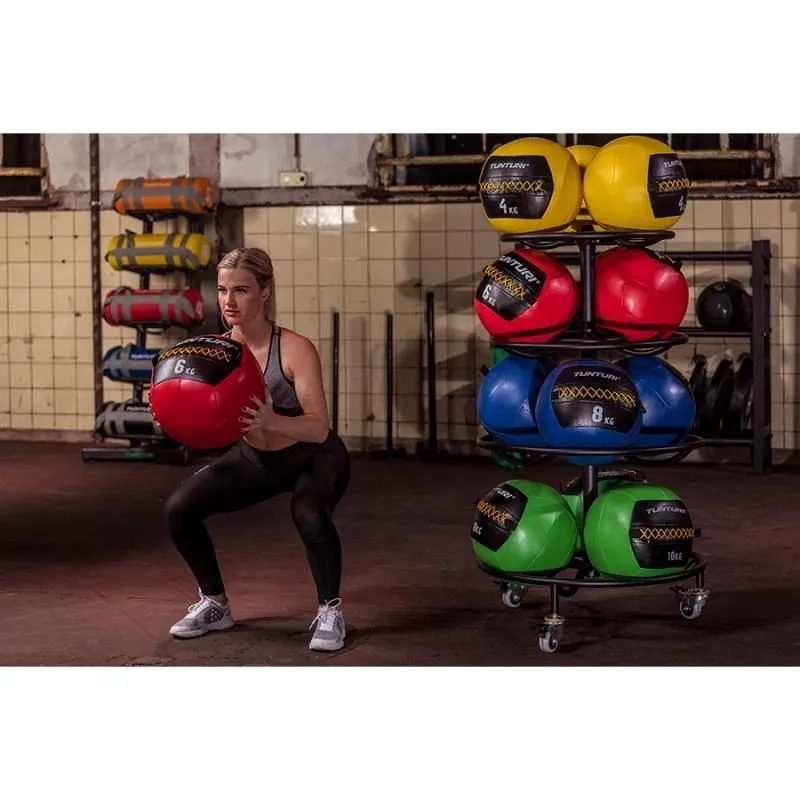 Pildīta bumba Tunturi Wall Ball 6 kg, sarkana