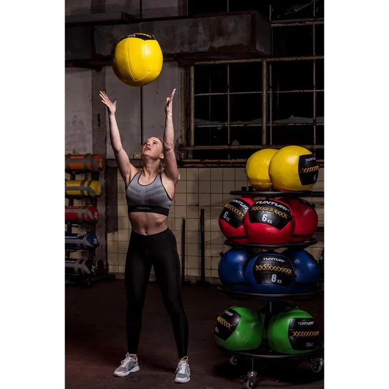 Pildīta bumba Tunturi Wall Ball 6 kg, sarkana