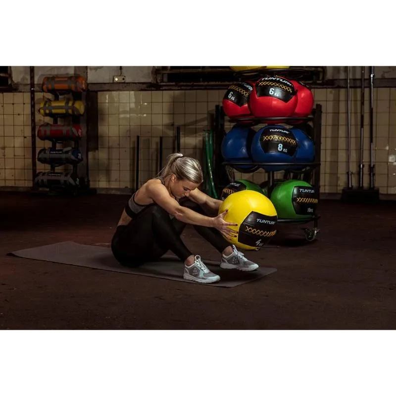 Pildīta bumba Tunturi Wall Ball 6 kg, sarkana
