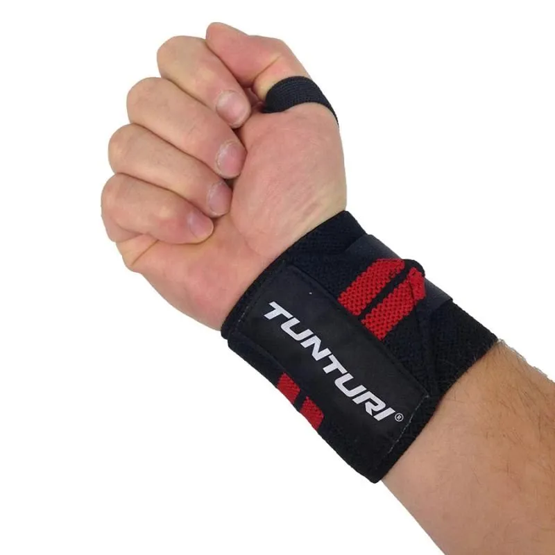 Rokas siksnas Tunturi Wrist Wraps, sarkans