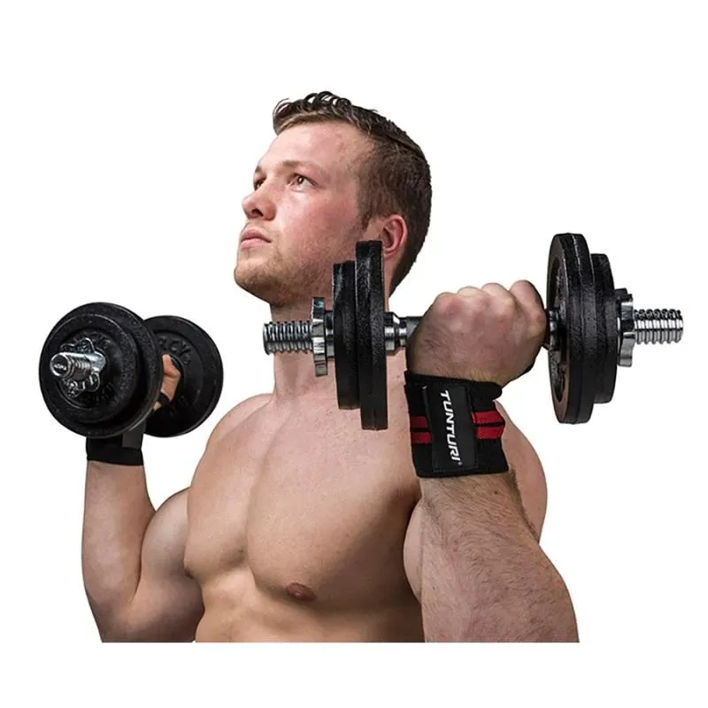 Rokas siksnas Tunturi Wrist Wraps, sarkans