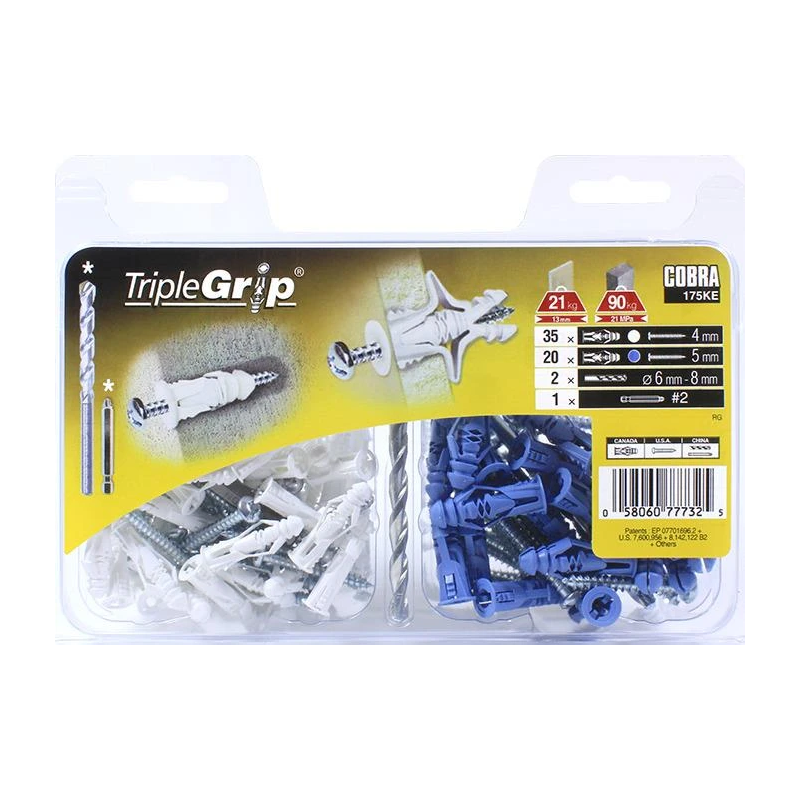 GKP skrūvju komplekts. 4 x 29 mm 35 gab. 5 x 32 mm 20 gab.