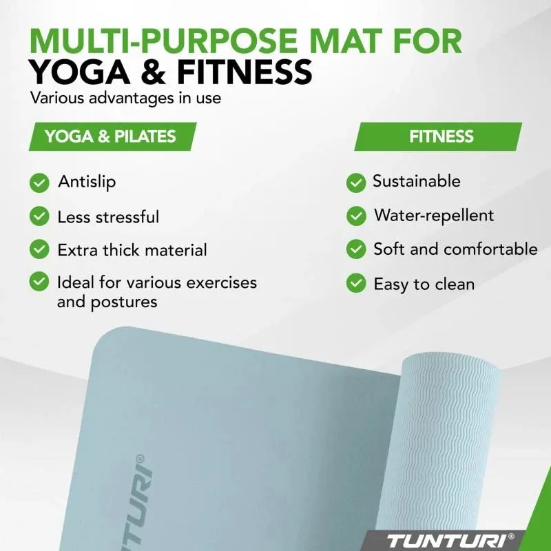 Jogas paklājiņš Tunturi Yogamat 8mm, gaiši zils