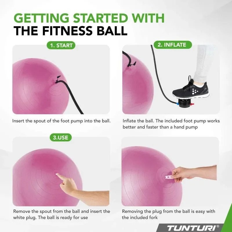 Гимнастический мяч TUNTURI Gymball 75см Anti Burst, фиолетовый