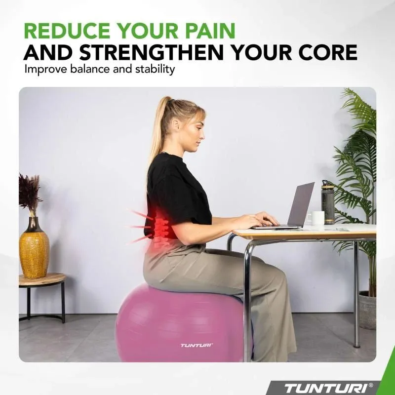 Гимнастический мяч TUNTURI Gymball 75см Anti Burst, фиолетовый