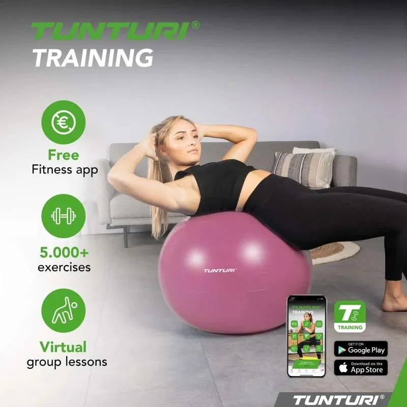 Гимнастический мяч TUNTURI Gymball 75см Anti Burst, фиолетовый
