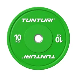 Svaru disks TUNTURI Platinum Bumper Plate, zaļš, 50 mm, 10 kg