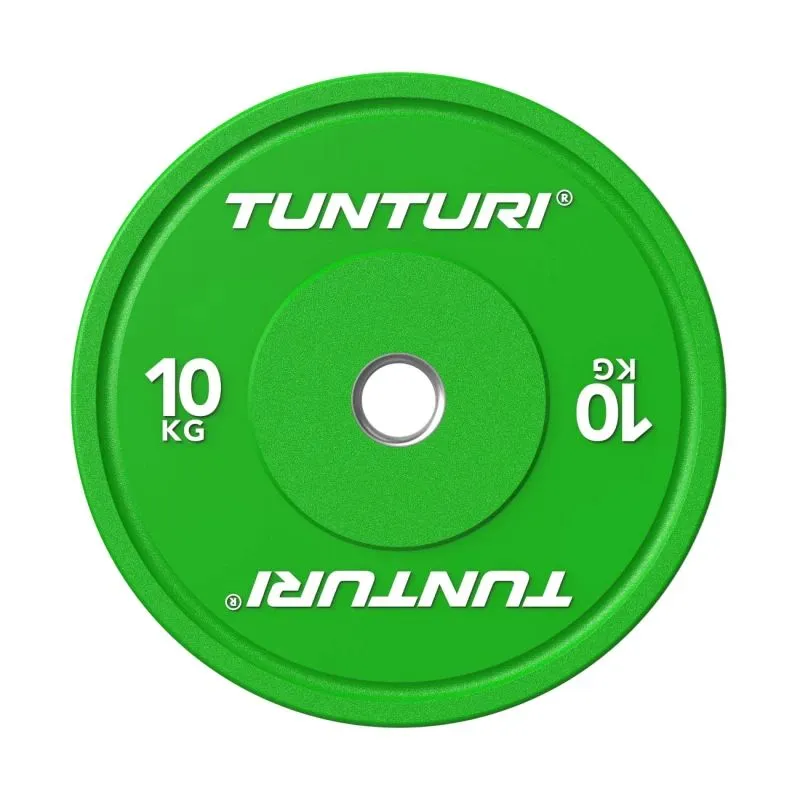 Svaru disks TUNTURI Platinum Bumper Plate, zaļš, 50 mm, 10 kg