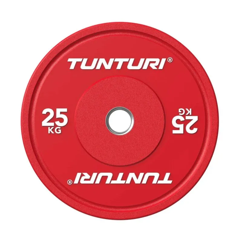 Svaru disks TUNTURI Platinum Bumper Plate, sarkans, 50 mm, 25 kg