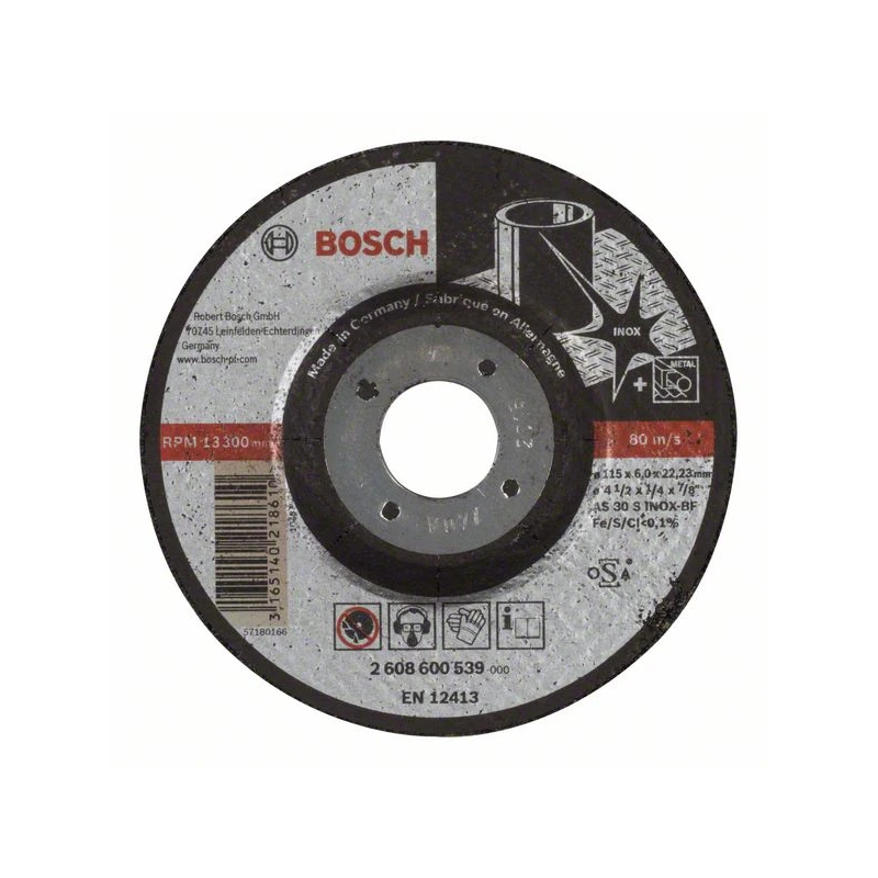 Slīpēšanas ripa INOX 115x22x6 mm