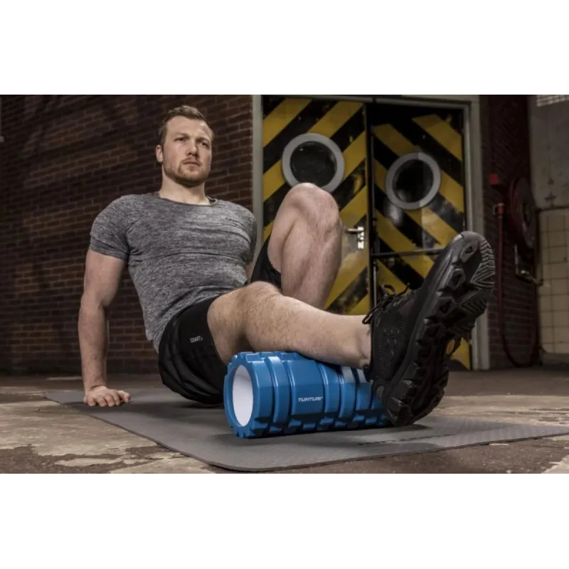 Masāžas rullītis TUNTURI Yoga Foam Grid Roller 33cm, zils