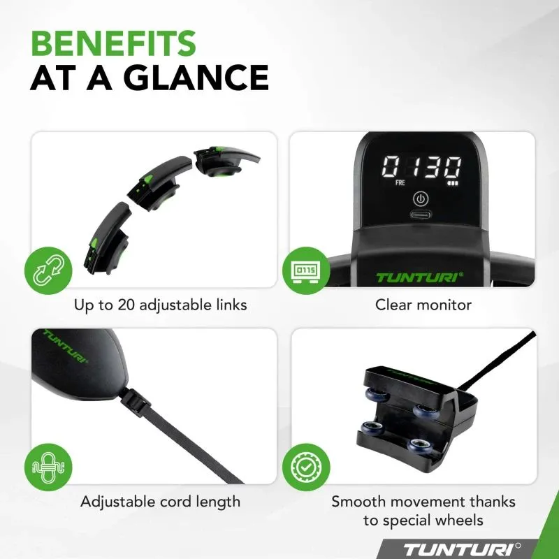 Regulējama hula stīpa ar svaru TUNTURI Smart Adjustable Hula Hoop iesk. Displejs