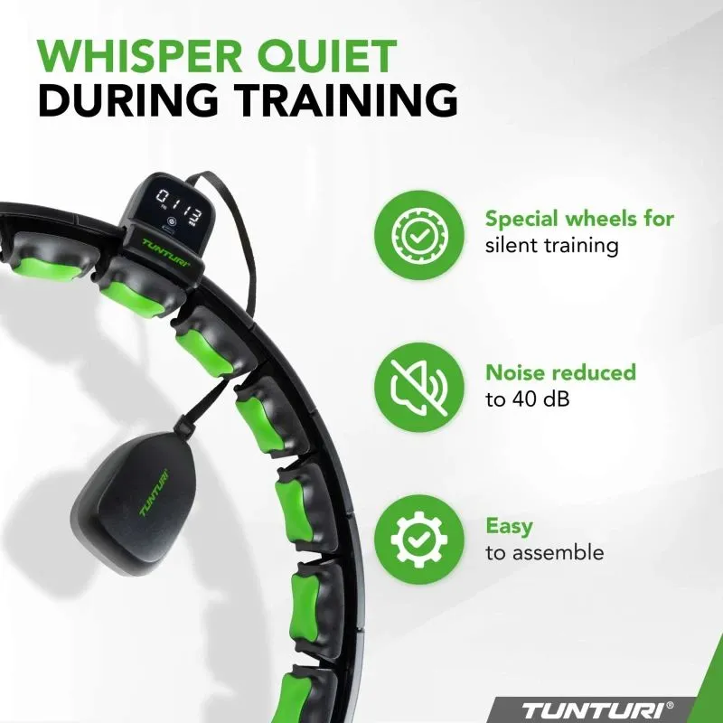 Regulējama hula stīpa ar svaru TUNTURI Smart Adjustable Hula Hoop iesk. Displejs