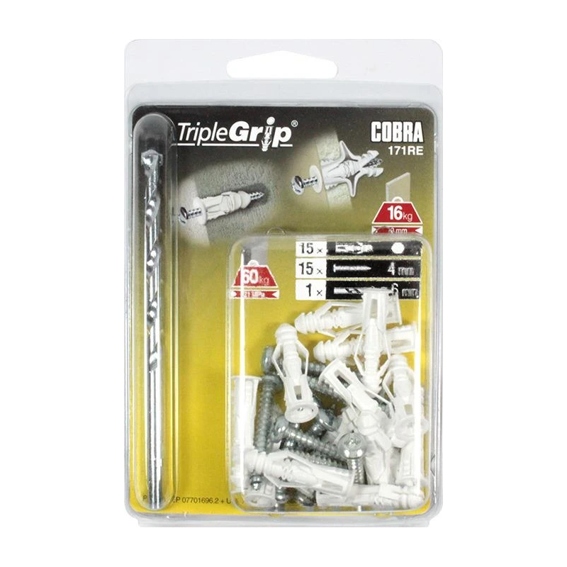 GKP skrūves. 4 x 29 mm. plastmasas. 15 gab.