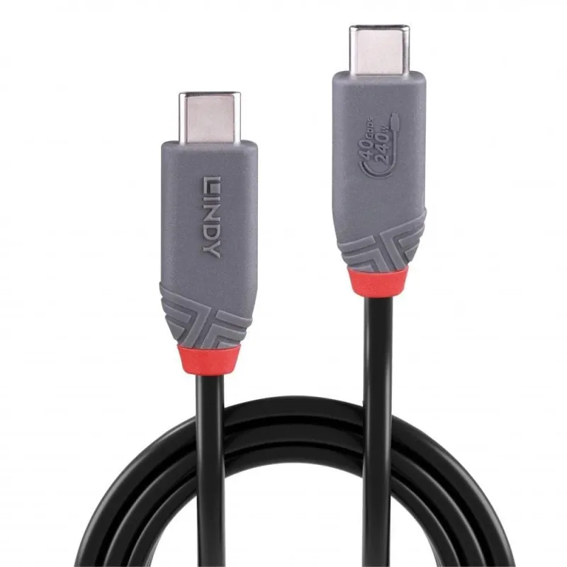 Cable usb4 240w type c 1.5m-40gbps anthra line 36957 lindy