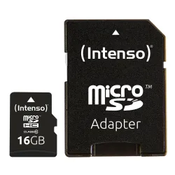 Memory micro sdhc 16gb c10-w-adapter 3413470 intenso