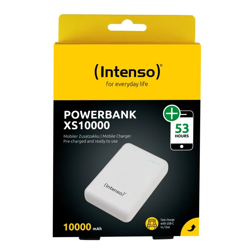 Power bank usb 10000mah-white xs10000 intenso